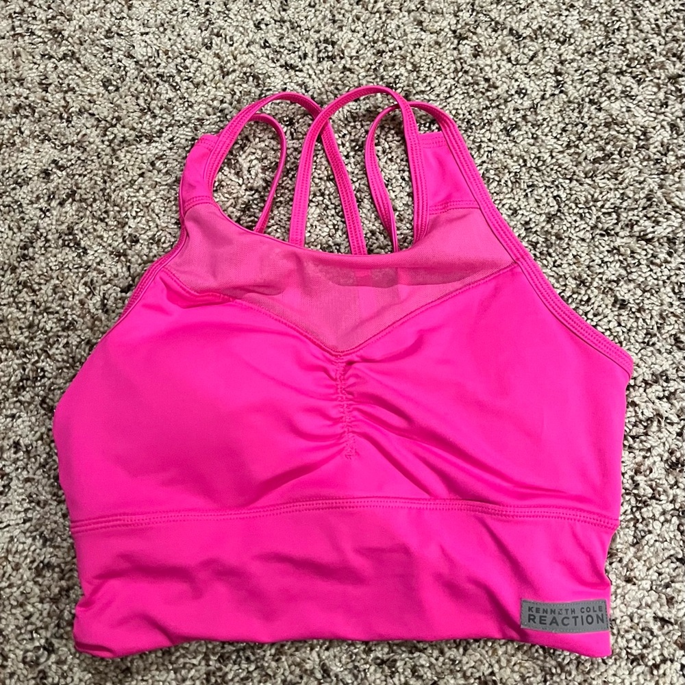 Kenneth Cole Reaction Active Pink Mesh Sports Bra S